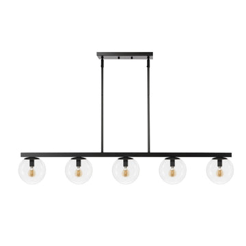 Luca Parisian 45.5" Modern Glam Iron Globe Linear LED Pendant - JONATHAN Y